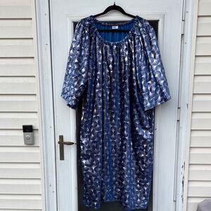 KEMI TELEFORD LADIES BLUE SILVER VELVET DRESS-XL